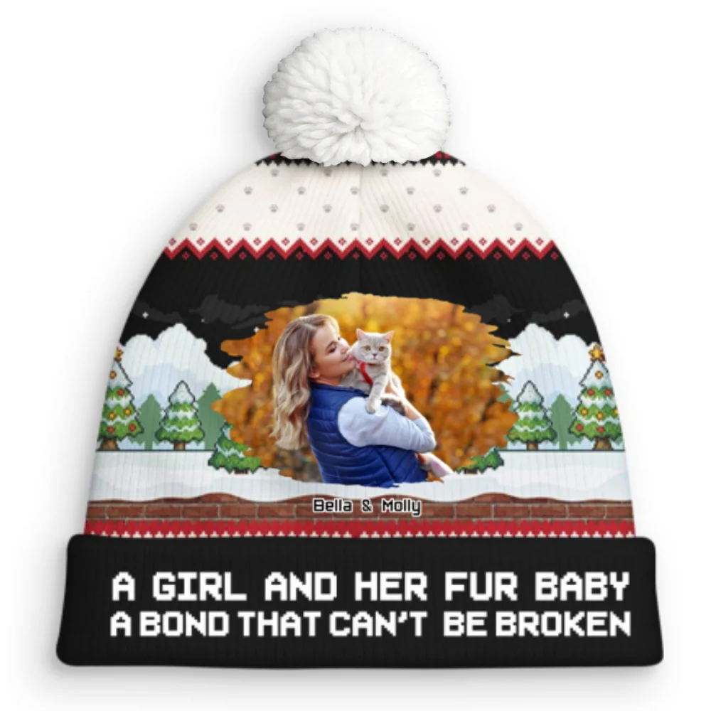 Can Not Be Broken Fur Ver Photo - Personalized Custom Bobble Beanie Hat - Image 3