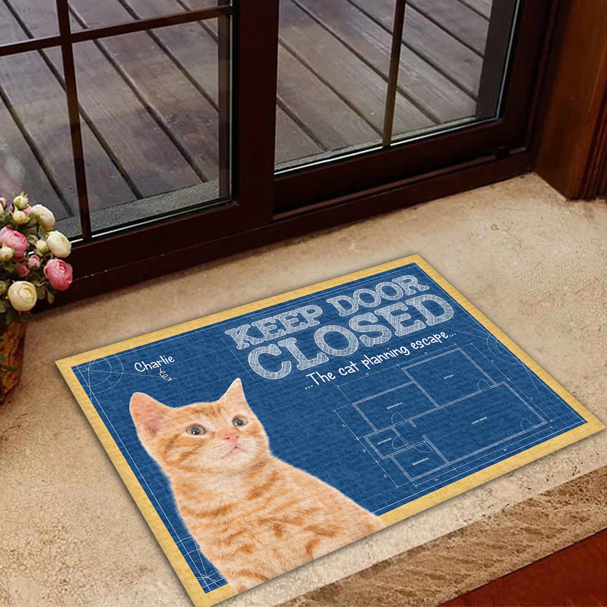 Can You Keep It Closed Photo - Personalized Custom Doormat - Image 2