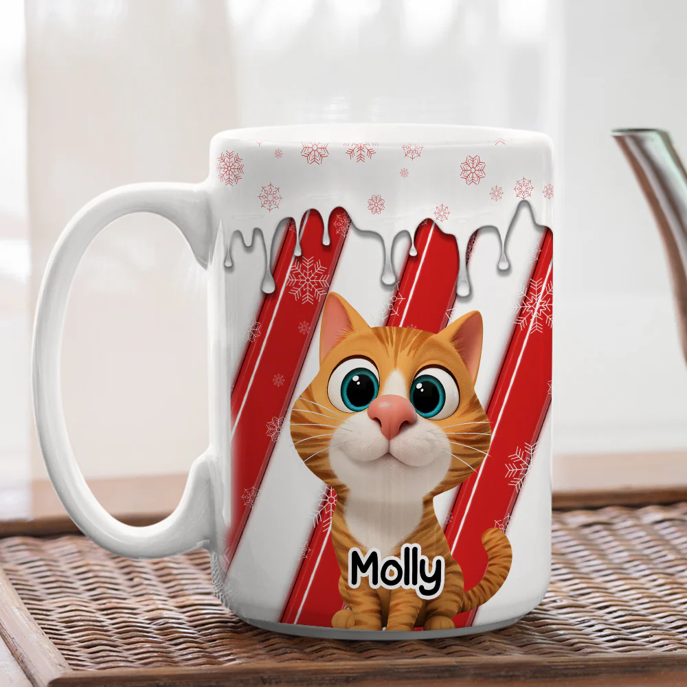 Candy Cartoon Cat - Personalized Custom 3D Inflated Effect Coffee Mug - Image 5