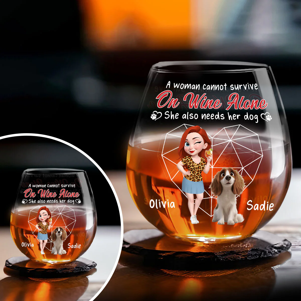 Cannot Survive Unless - Personalized Custom Wine Glass - Image 3