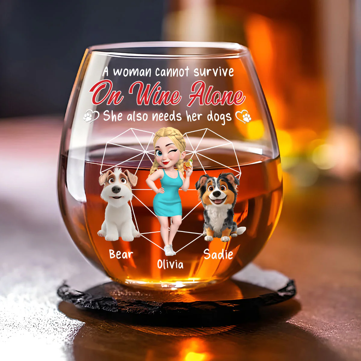Cannot Survive Unless - Personalized Custom Wine Glass - Image 4