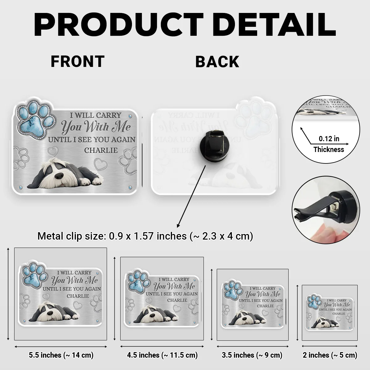 Carry You With Me - Personalized Custom 3D Effect Car Vent Clip - Image 5