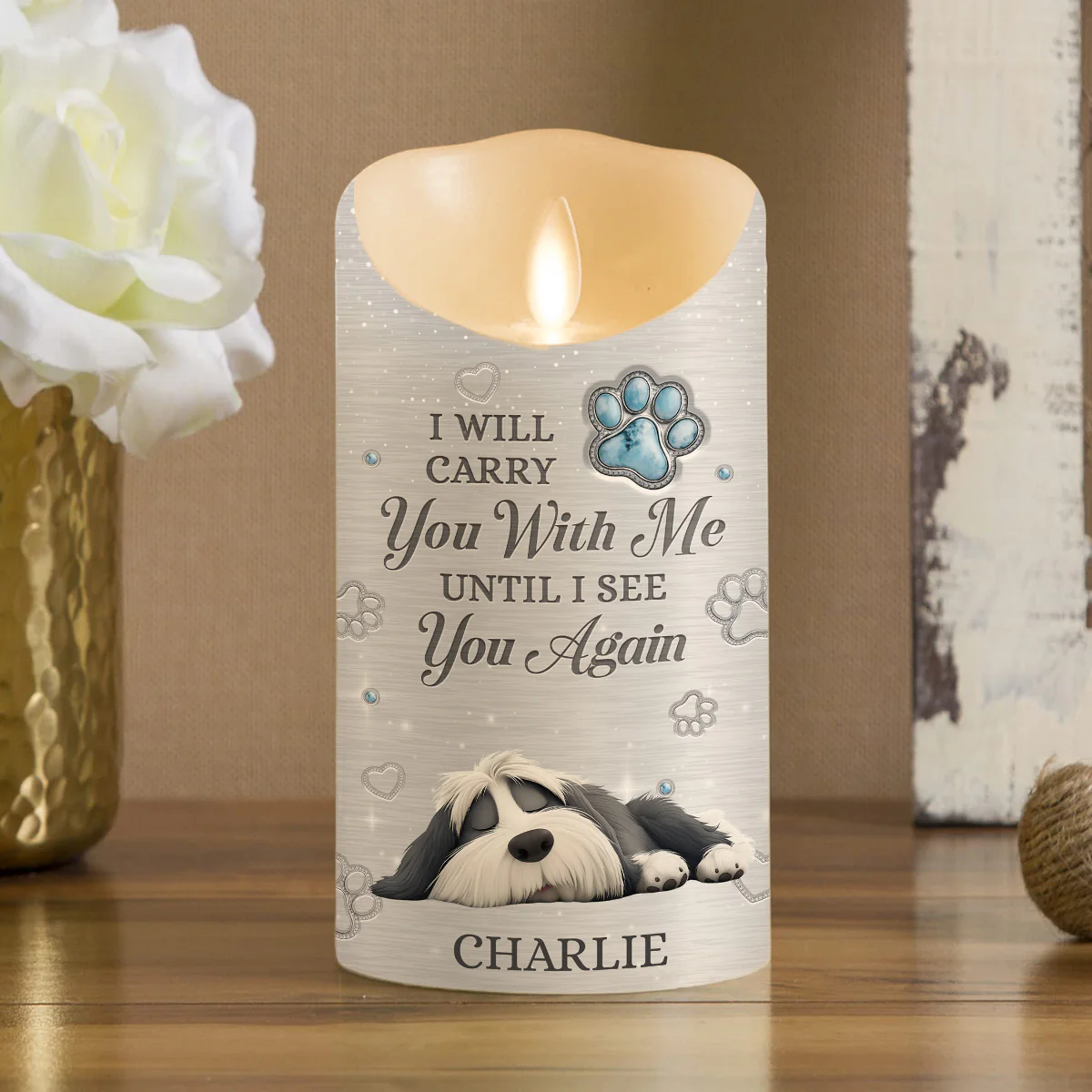 Carry You With Me - Personalized Custom LED Candle - Image 3