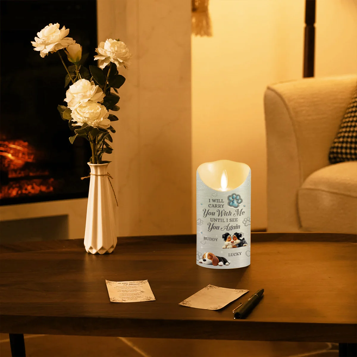 Carry You With Me - Personalized Custom LED Candle - Image 4