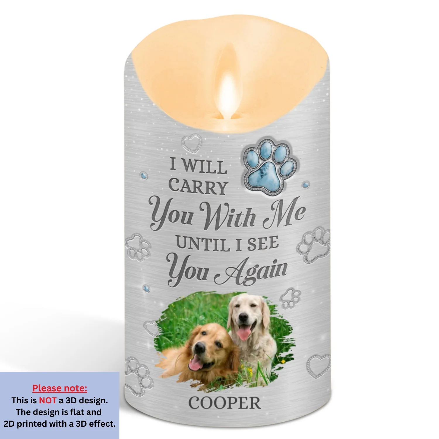 Carry You With Me Photo - Personalized Custom LED Candle - Image 3