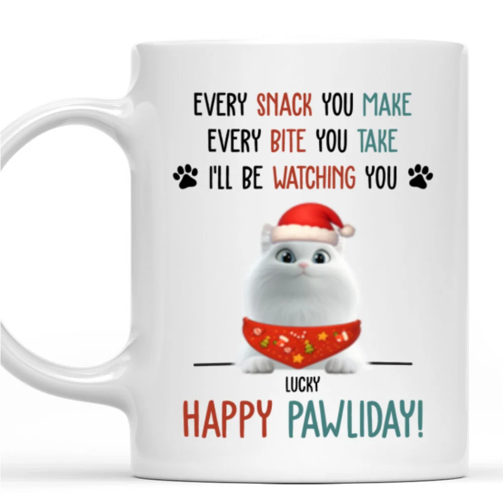 Cartoon Cat Pawliday - Personalized Custom Coffee Mug - Image 6