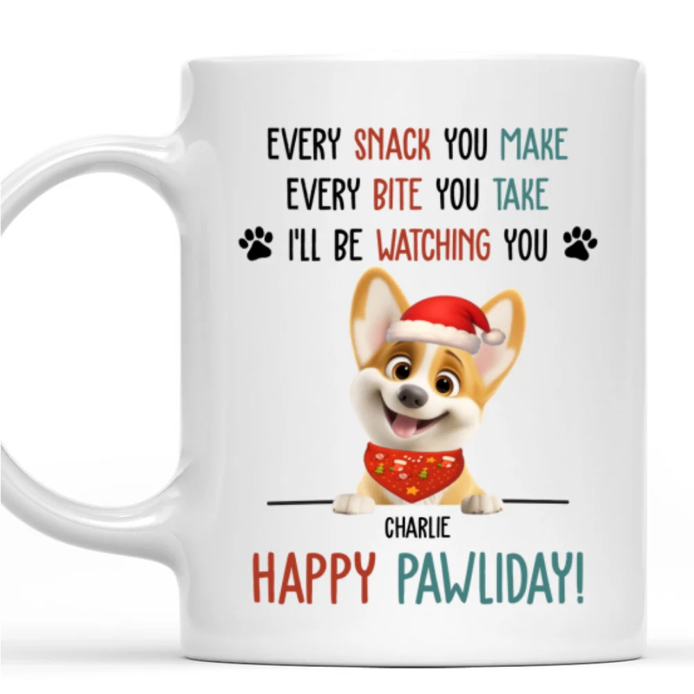 Cartoon Dog Pawliday - Personalized Custom Coffee Mug - Image 8