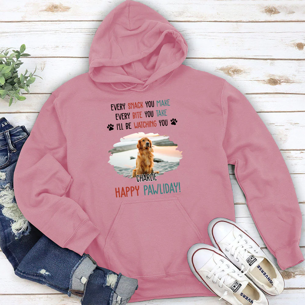 Cartoon Dog Pawliday Photo - Personalized Custom Hoodie - Image 3