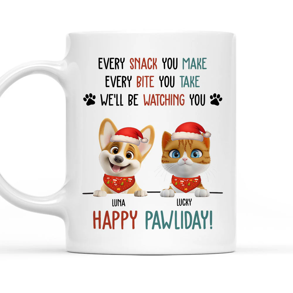 Cartoon Pet Pawliday - Personalized Custom Coffee Mug
