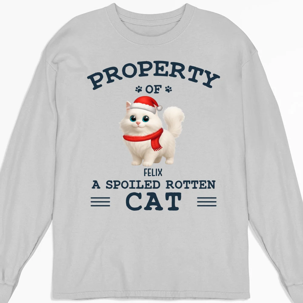 Cartoon Spoiled Rotten Cats - Personalized Custom Long Sleeve T-Shirt - Image 3