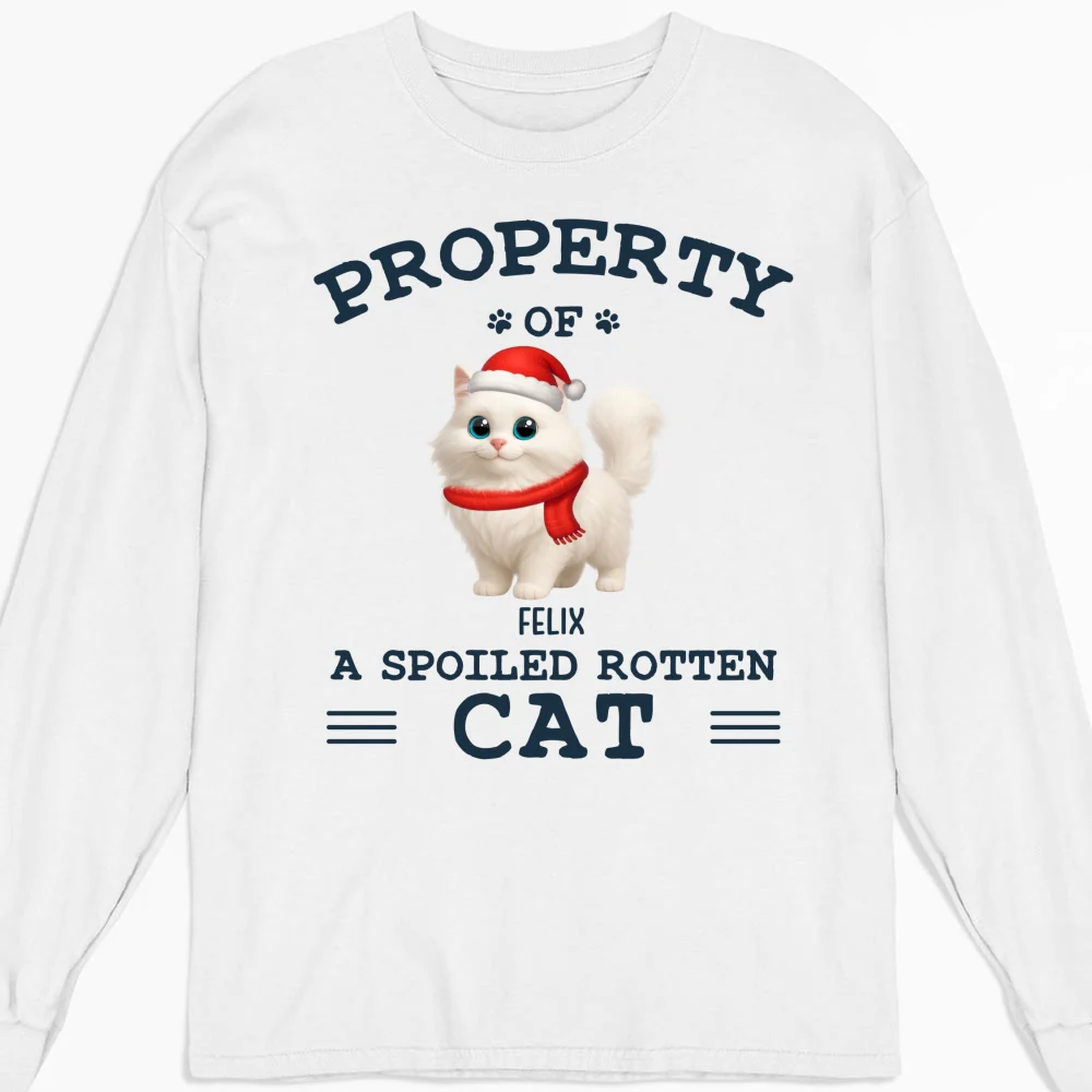 Cartoon Spoiled Rotten Cats - Personalized Custom Long Sleeve T-Shirt - Image 4