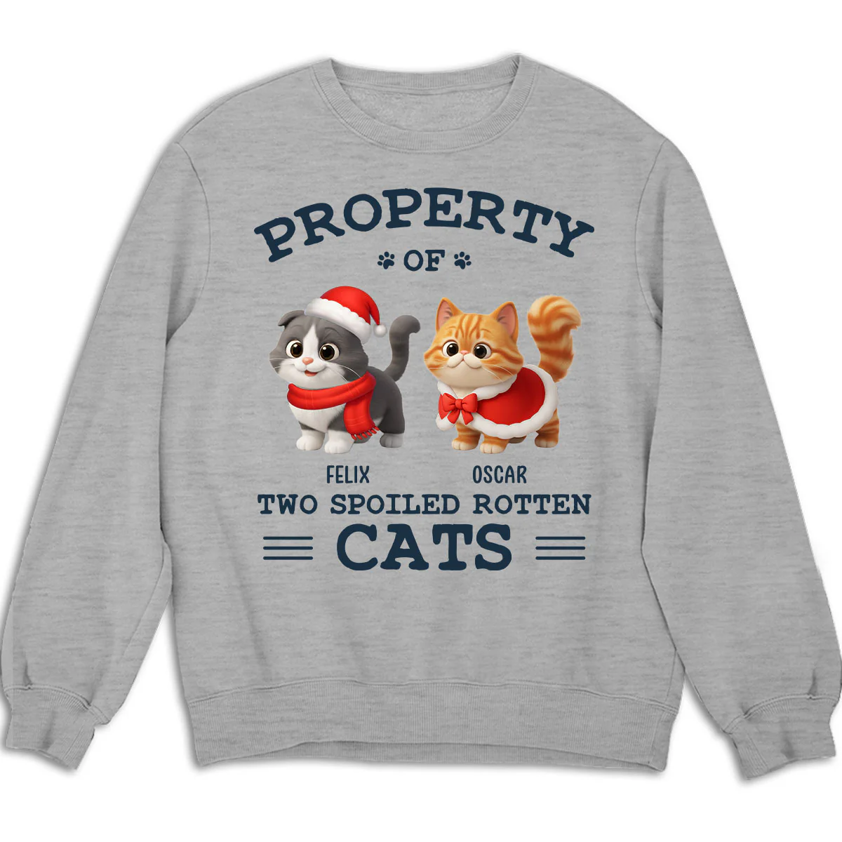 Cartoon Spoiled Rotten Cats - Personalized Custom Sweatshirt