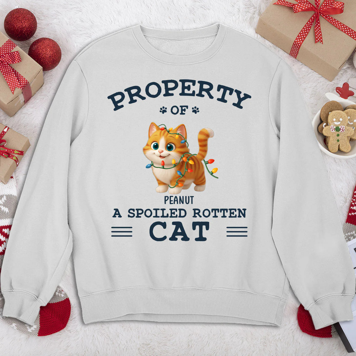 Cartoon Spoiled Rotten Cats - Personalized Custom Sweatshirt - Image 2