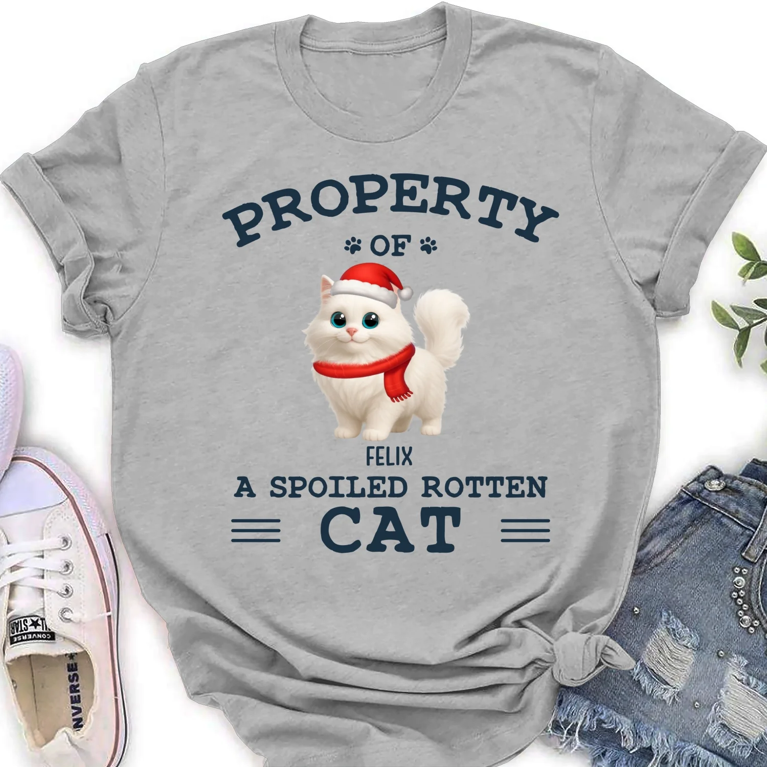 Cartoon Spoiled Rotten Cats - Personalized Custom Women's T-Shirt - Image 6