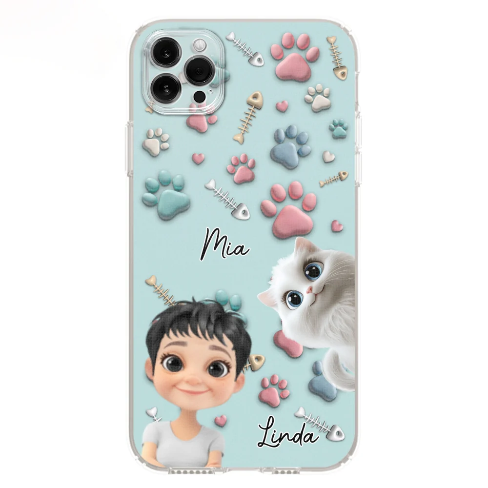 Cat And Human Cartoon - Personalized Custom Phone Case - Image 10