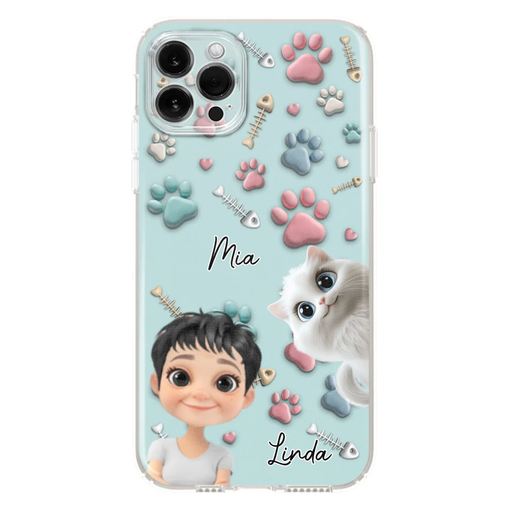 Cat And Human Cartoon - Personalized Custom Phone Case - Image 11