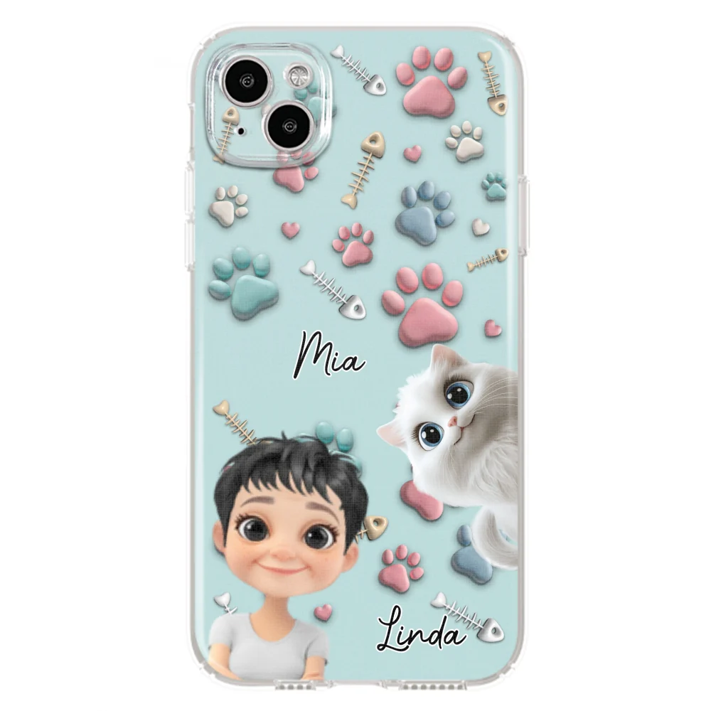 Cat And Human Cartoon - Personalized Custom Phone Case - Image 12