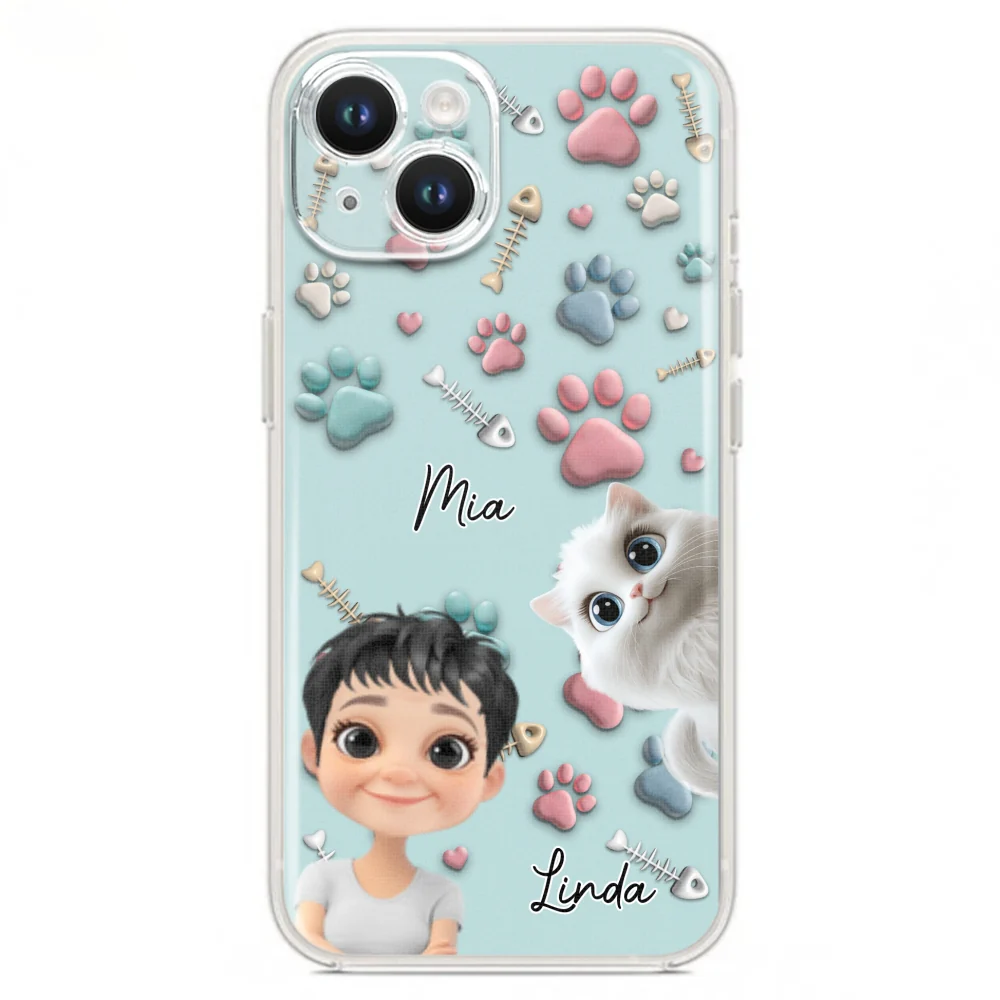 Cat And Human Cartoon - Personalized Custom Phone Case - Image 15