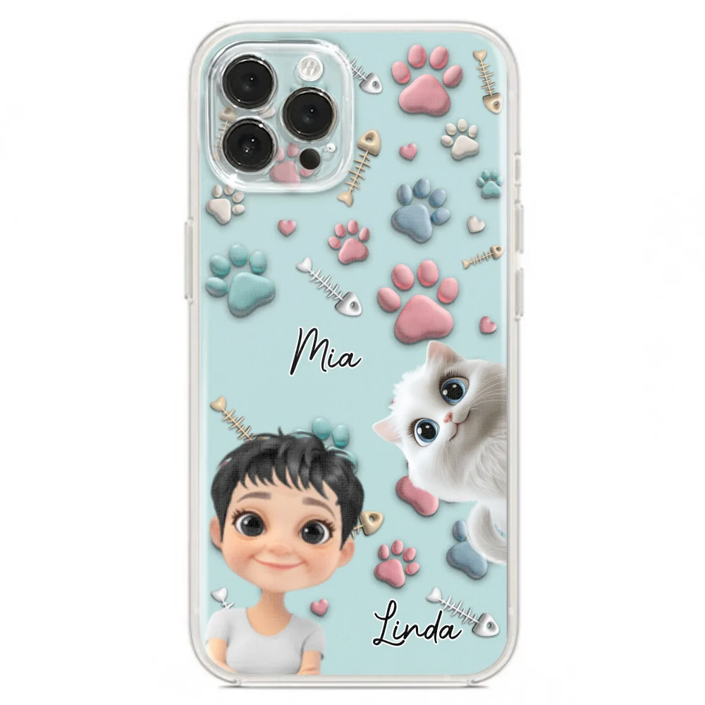Cat And Human Cartoon - Personalized Custom Phone Case - Image 17