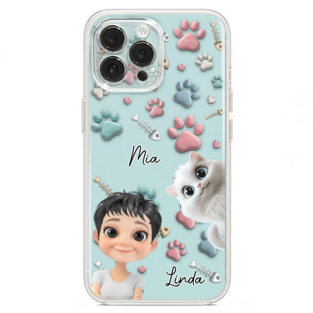 Cat And Human Cartoon - Personalized Custom Phone Case - Image 18