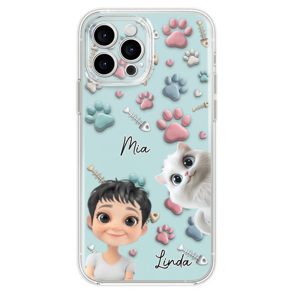 Cat And Human Cartoon - Personalized Custom Phone Case - Image 20