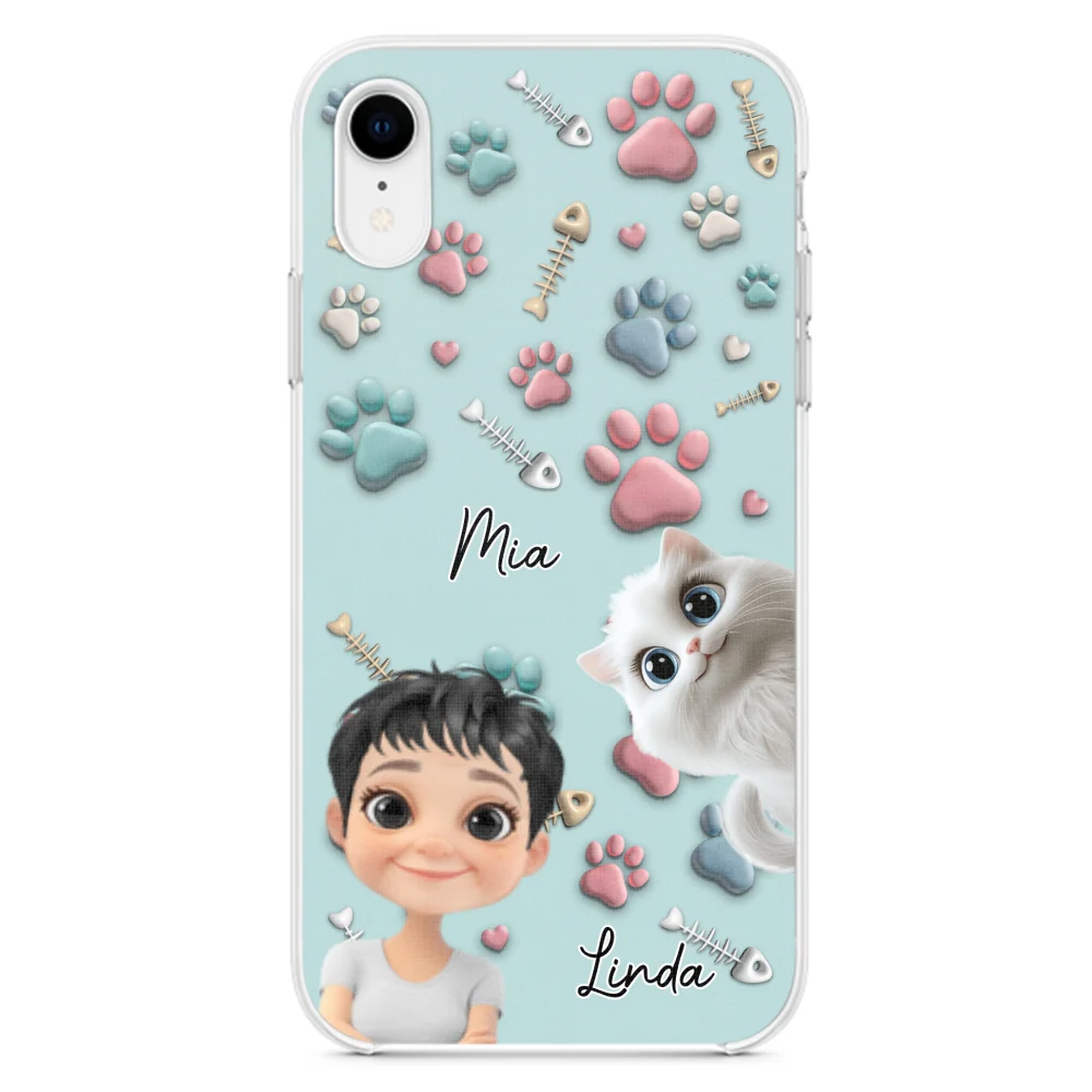 Cat And Human Cartoon - Personalized Custom Phone Case - Image 21