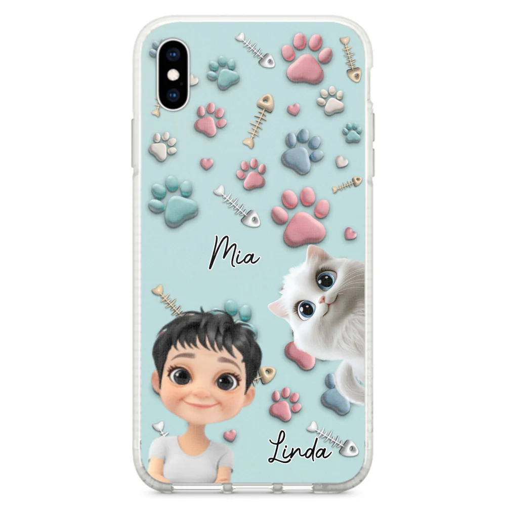 Cat And Human Cartoon - Personalized Custom Phone Case - Image 22