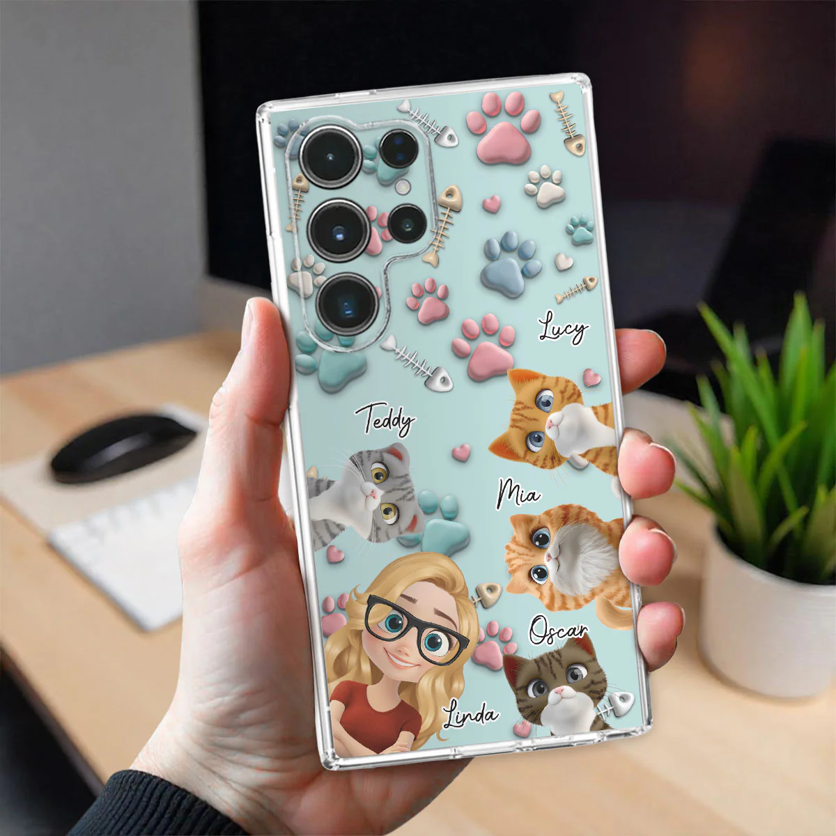Cat And Human Cartoon - Personalized Custom Phone Case - Image 26