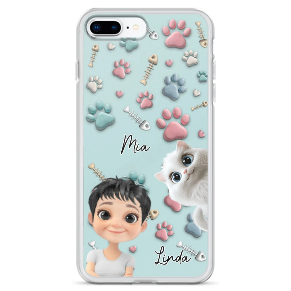 Cat And Human Cartoon - Personalized Custom Phone Case - Image 5