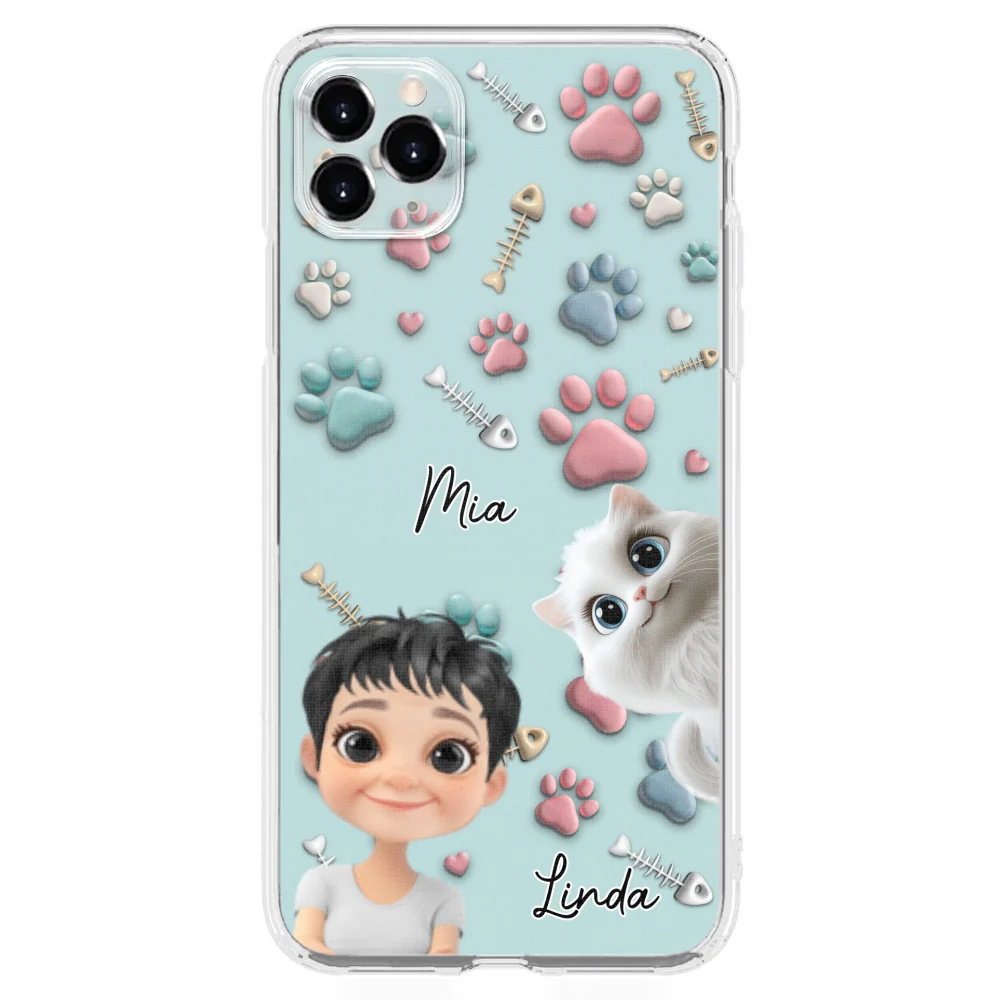 Cat And Human Cartoon - Personalized Custom Phone Case - Image 7