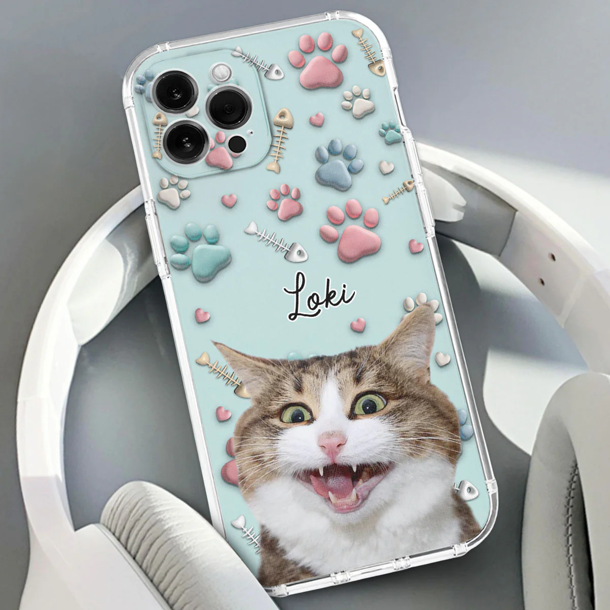Cat And Human Cartoon Photo - Personalized Custom Phone Case - Image 2