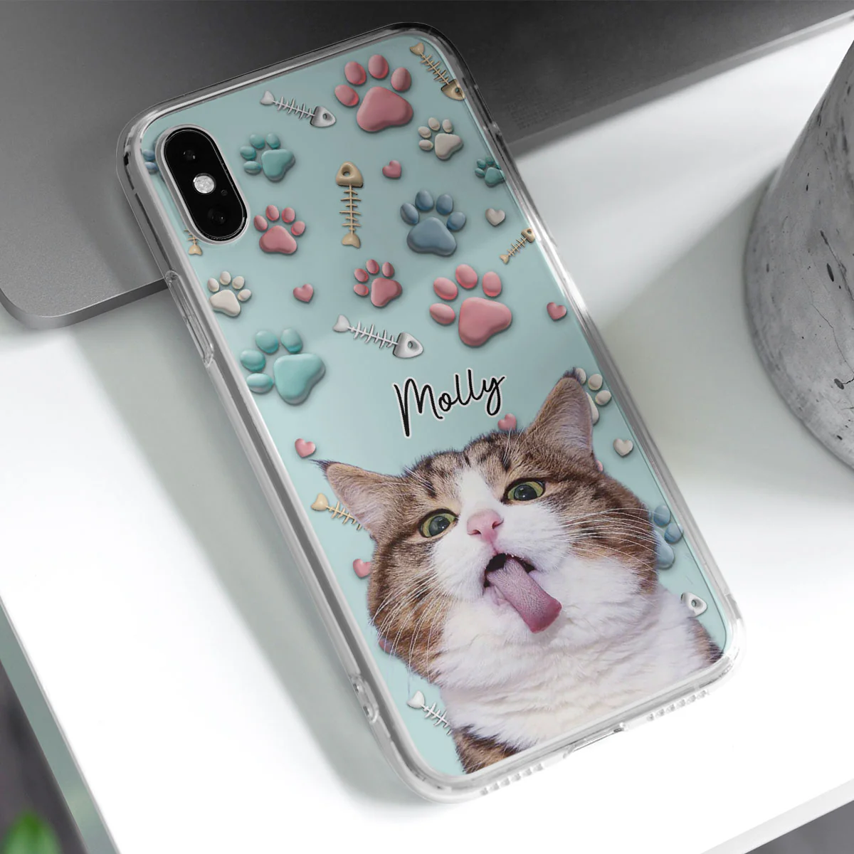 Cat And Human Cartoon Photo - Personalized Custom Phone Case - Image 3