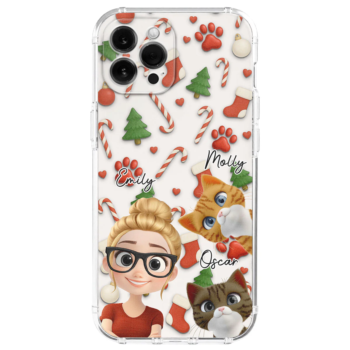 Cat And Human Cartoon Ver 2 - Personalized Custom Phone Case