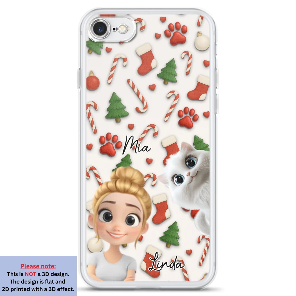 Cat And Human Cartoon Ver 2 - Personalized Custom Phone Case - Image 5