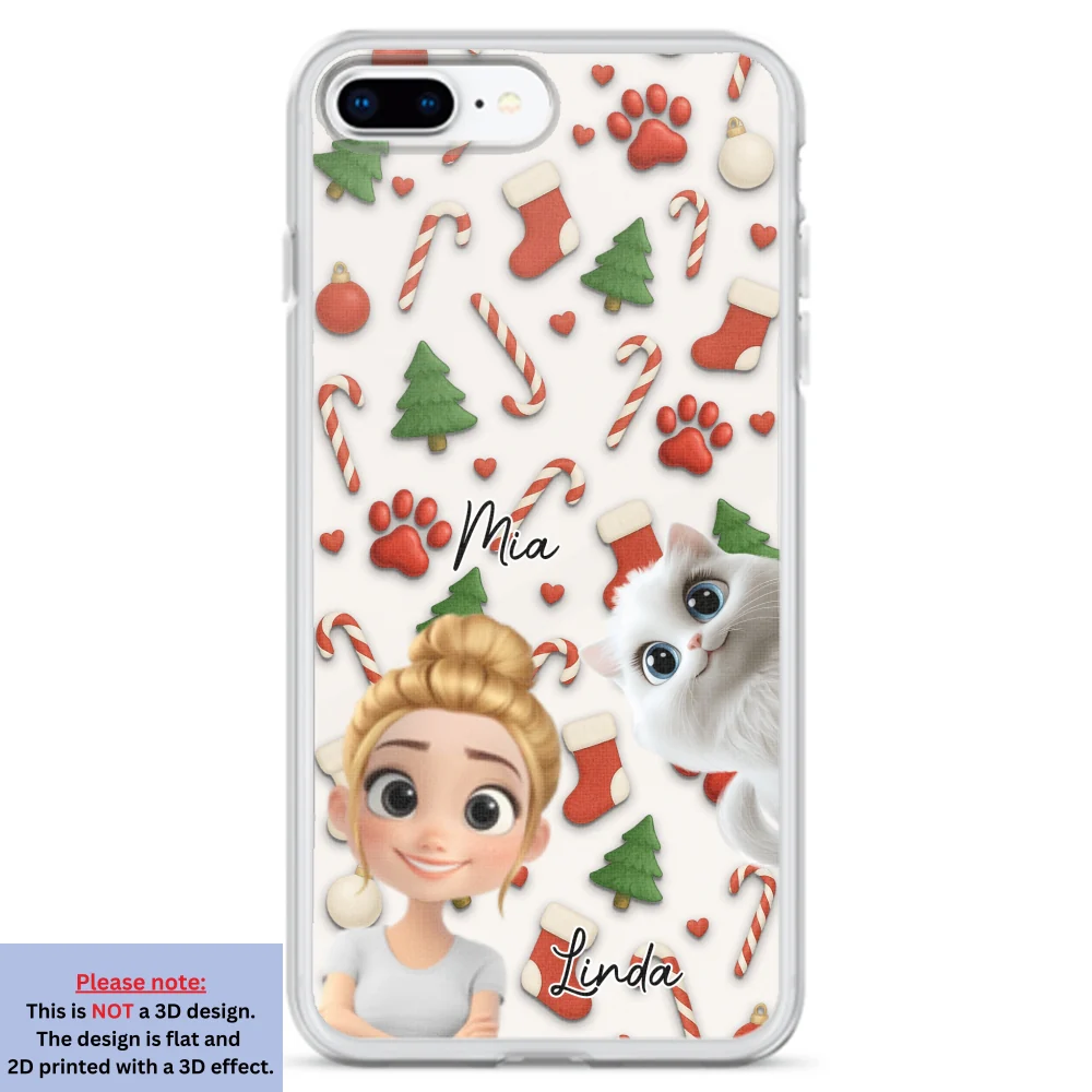 Cat And Human Cartoon Ver 2 - Personalized Custom Phone Case - Image 6