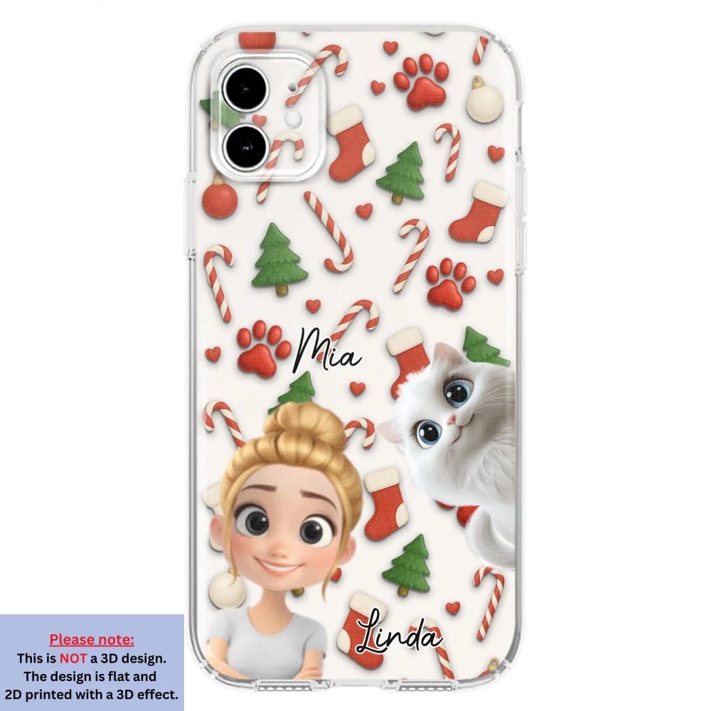 Cat And Human Cartoon Ver 2 - Personalized Custom Phone Case - Image 7