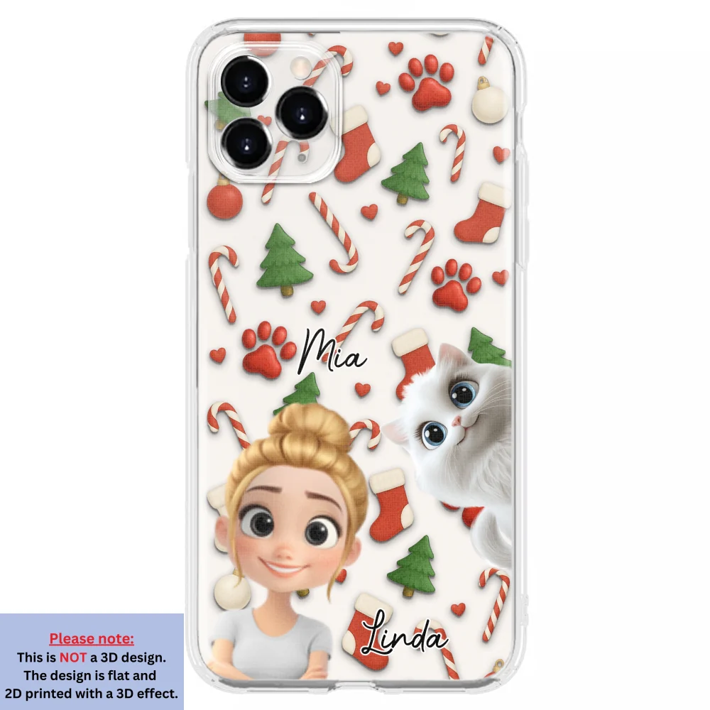 Cat And Human Cartoon Ver 2 - Personalized Custom Phone Case - Image 9