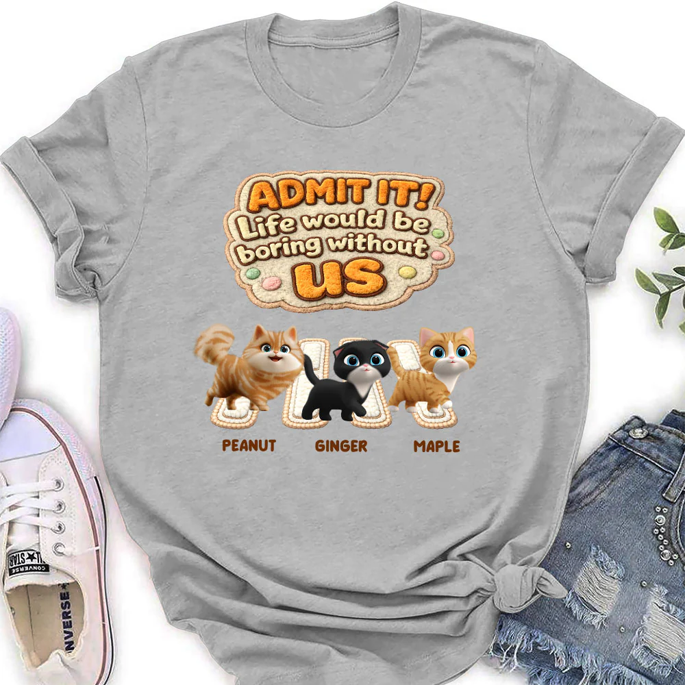 Cat Boss Energy - Personalized Custom Women's T-Shirt - Image 2