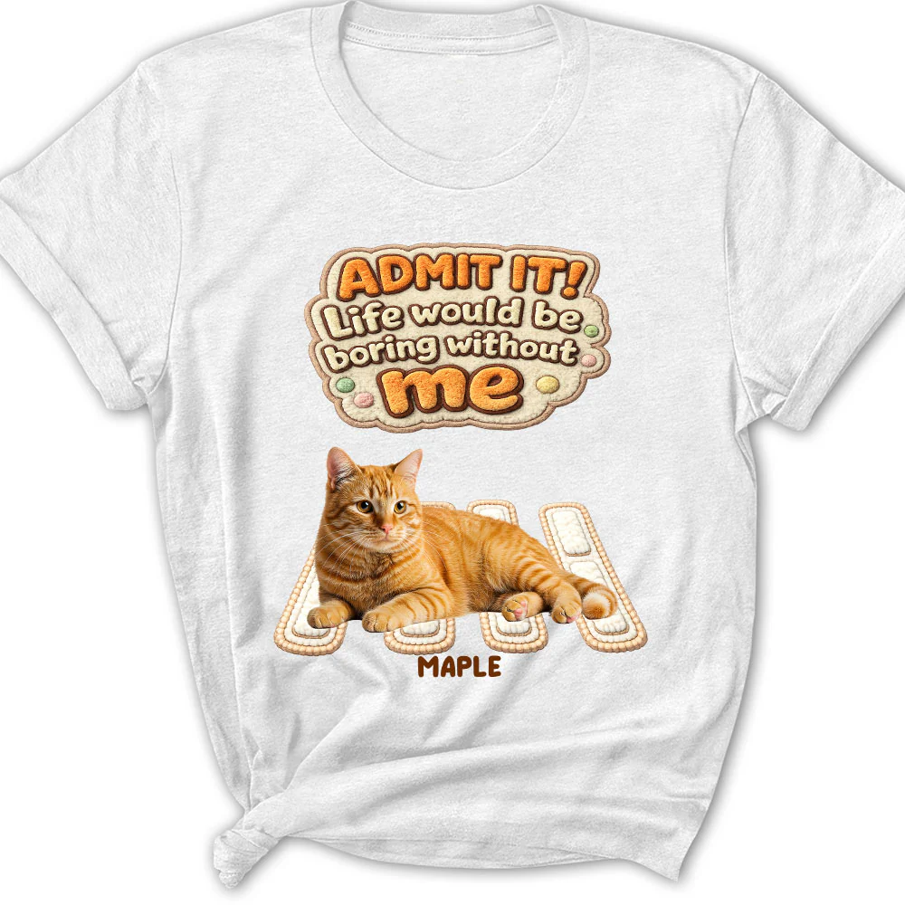 Cat Boss Energy Photo - Personalized Custom Women's T-Shirt