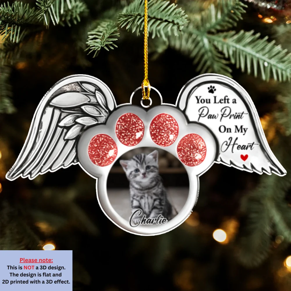 Cat In Heaven Photo - Personalized Custom Acrylic Ornament - Image 4