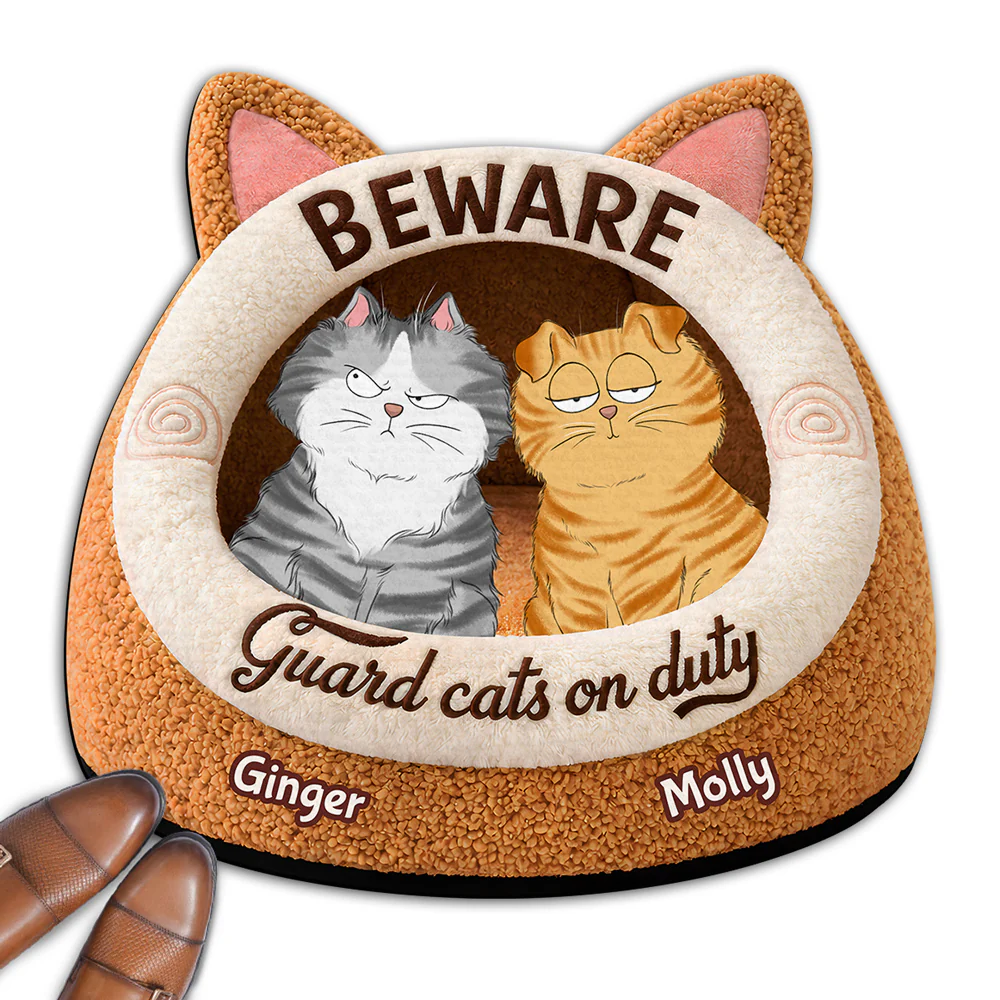 Cat Judging In Progress - Personalized Custom Doormat