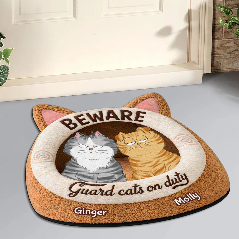 Cat Judging In Progress - Personalized Custom Doormat - Image 5