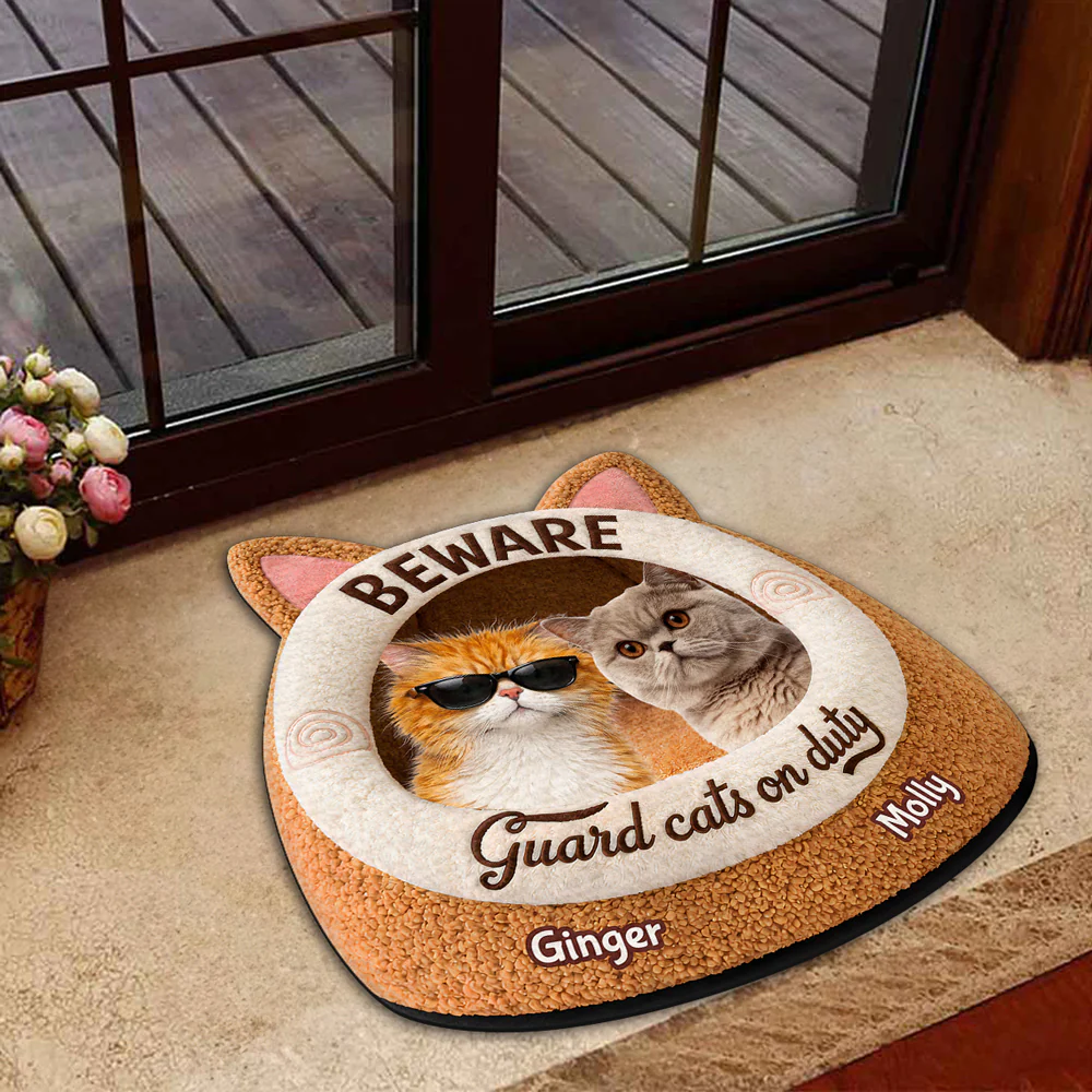 Cat Judging In Progress Photo - Personalized Custom Doormat - Image 3