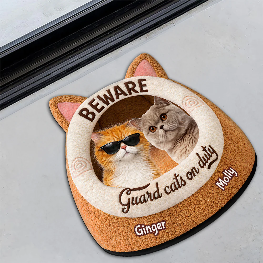 Cat Judging In Progress Photo - Personalized Custom Doormat - Image 4