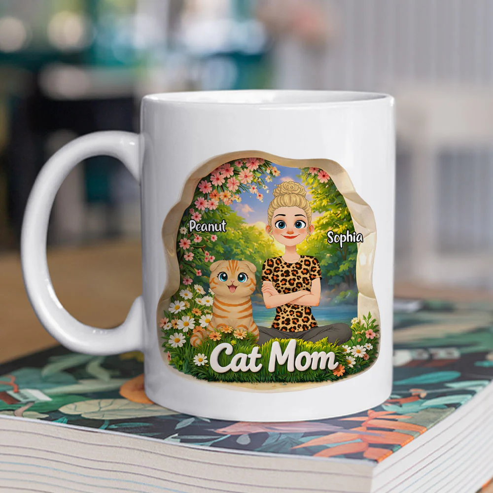 Cat Mom Approved - Personalized Custom 3D Effect Mug - Image 2