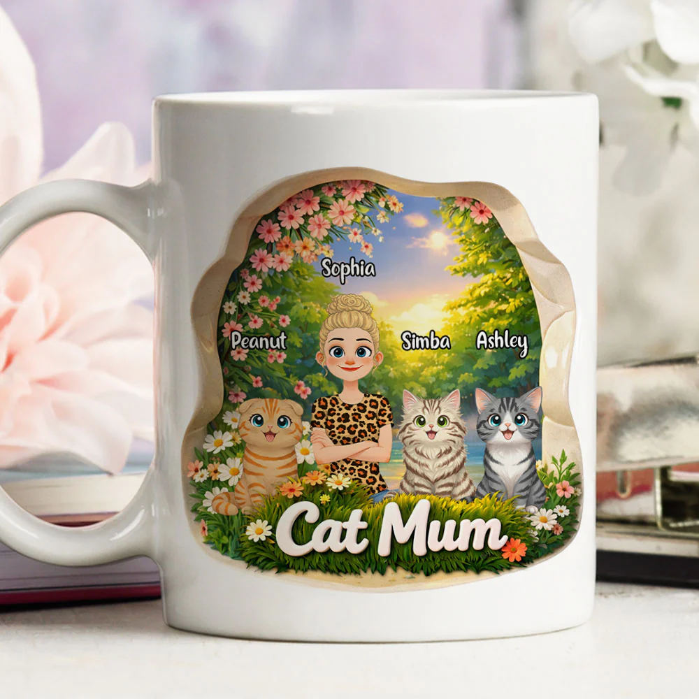 Cat Mom Approved - Personalized Custom 3D Effect Mug - Image 3