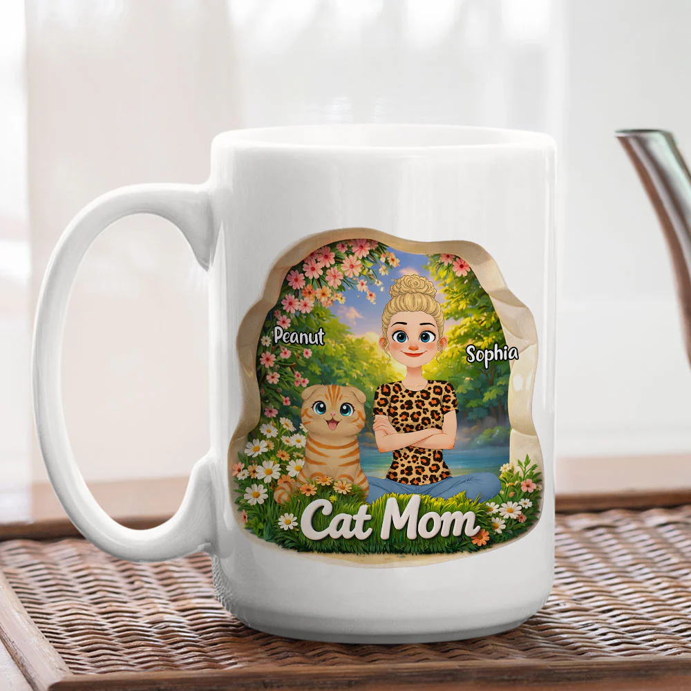 Cat Mom Approved - Personalized Custom 3D Effect Mug - Image 4