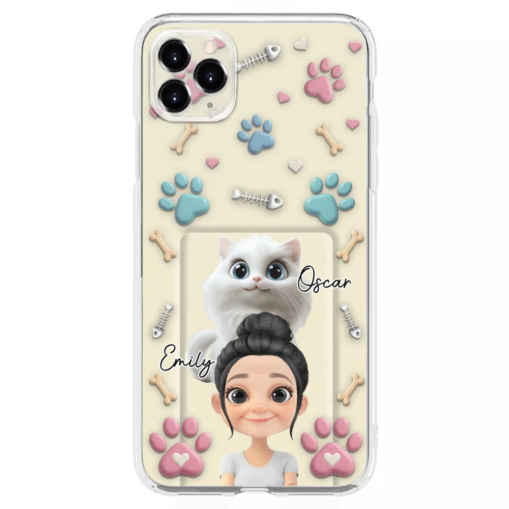 Cat Mom Cartoon - Personalized Custom 3D Effect Phone Case - Image 7