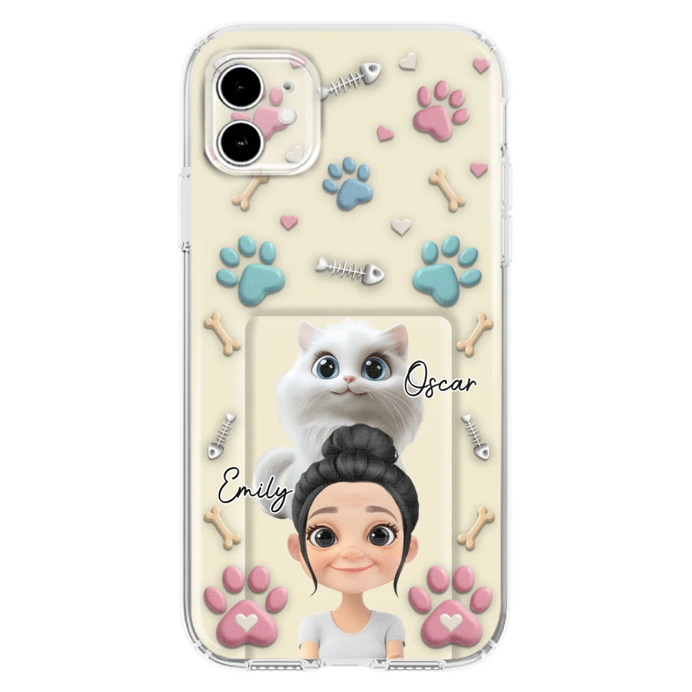 Cat Mom Cartoon - Personalized Custom 3D Effect Phone Case - Image 9