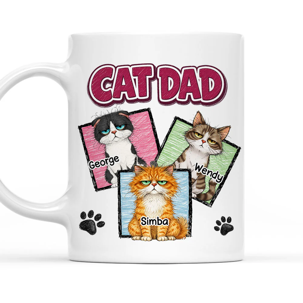 Cat Mom Chaos - Personalized Custom Coffee Mug